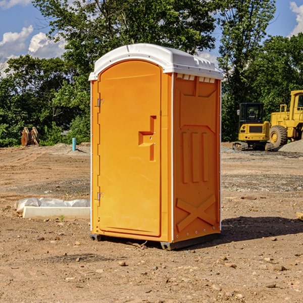 how often are the portable restrooms cleaned and serviced during a rental period in Warba Minnesota